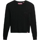 Superdry for woman. W6110685A Essentials Slim pullover black (S), Casual, Acrylic, Long sleeve