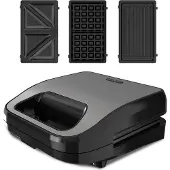 Black & Decker BLACK+DECKER BXSA754E sandwichgrill 750 W 3 utskiftbare plater, svart/brun