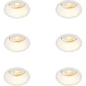 QAZQA Sett med 6 Innfelt spotlight hvit roterbar og vippbar - Legering