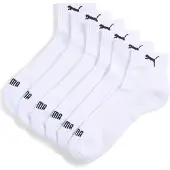 Puma Quarter Socks (3 Pack) Unisex, Clothing, White, 39-42