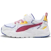 Puma Trinity Lite Starblitz Sneakers Kids, Shoes, White/Port/Sunny Yellow, 31