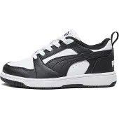 Puma Rebound V6 Lo Kids' Sneakers, Shoes, White/Black, 32