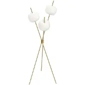 Kdln LED-gulvlampe Kushi, messingfarget, høyde 140 cm