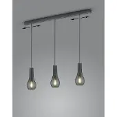 HELESTRA Hengelampe Gara, røykglass, 3 lyskilder