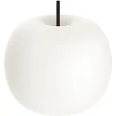 Kdln bordlampe Kushi, svart/hvit, Ø 33 cm, glass