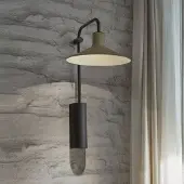 Bover LED-vegglampe Platet A/02, svart/olivengrå