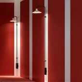 Bover LED-vegglampe Platet A/06, svart/grå, 154 cm