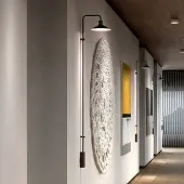 Bover LED-vegglampe Platet A/06, svart/olivengrå, 154 cm