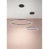 FABAS LUCE Giotto LED-pendellampe, Ø 100 cm, 1 lyskilde, svart