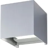 Orion Utendørs LED-vegglampe Cube, aluminiumsfarget, metall, 10 cm, opp/ned