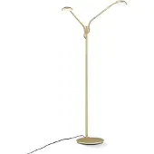 Orion LED-gulvlampe Cobra, 2 lyskilder, messing-matt