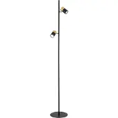 Orion Kevin gulvlampe, 2 lyskilder, svart/gull