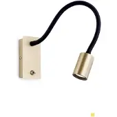 Orion LED-vegglampe Kurt matt messing med fleksibel arm