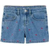 Name it Shorts - NkfBella - Noos - Medium+ Blue Denim/Heart EMBR - - 3 år (98) - Shorts