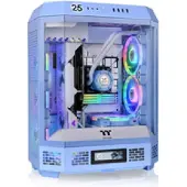 Thermaltake The Tower 600 - Mid tower - ATX - sidepanel med vindu (herdet glass) - ingen strømforsyning (PS/2) - hydrangea blue - USB/lyd