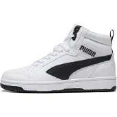 Puma Rebound V6 Mid Sneakers Youth, Shoes, White/Black, 38.5