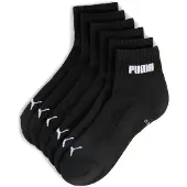 Puma Unisex Quarter Socks 3 pack, Clothing, Black, 35-38