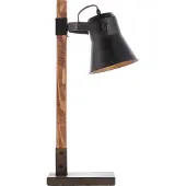 Brilliant Bordlampe Plow, svart/tre mørk