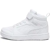 Puma Rebound V6 Mid Sneakers Kids, Shoes, White/Cool Light Gray, 30