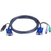 Aten 2L-5506UP - Tastatur / video / musekabel (KVM) - USB, HD-15 (VGA) (hann) til PS/2, HD-15 (VGA) - 6 m