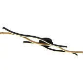 Globo LED-taklampe Geronimo, lengde 108 cm, svart/trelook