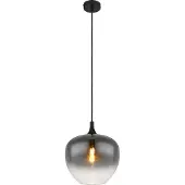 Globo Maxy hengelampe, Ø 29 cm, røykgrå, glass