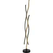 Globo LED-gulvlampe Geronimo, høyde 135 cm, svart/treimitasjon