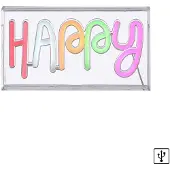 JUST LIGHT LED-bordlampe Neon Happy, USB