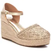 Xti for woman. 14397401-ORO Shoes 143974 gold (36), Fabric, 8 to 10 cm, Buckle, Casual