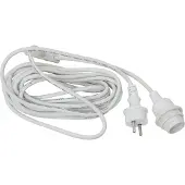 Star Trading E27-sokkel med Ute-kabel, 5 m, hvit