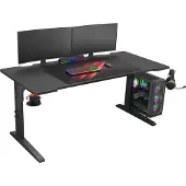 Genesis Holm Modular NDS-200 - Skrivebord - rektangulær med konturerte hjørner - antrasitt, svart - svart, antrasitt sokkel