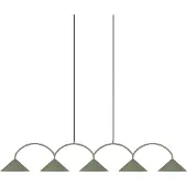 Globen Lighting hengelampe CURVE 5, grønn, 5 lyskilder, 165 cm