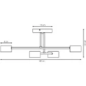 Emibig Taklampe Modus 4, stål, 4 lyskilder, GX53, hvit