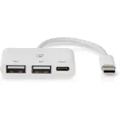 Nedis CCGB64785WT01, USB 2.0 Type-C, USB 2.0, USB Type-C, 5000 Mbit/s, Hvit, Akrylonitril-butadien-styren (ABS), Polyvinylklorid (PVC), DC