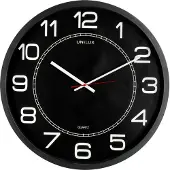 Unilux 400094568, Vegg, Kvartsklokke, Rund, Sort, Akrylonitril-butadien-styren (ABS), Glass