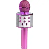 Denver KMS-20P, Karaokemikrofon, Ledning & Trådløs, Bluetooth/3.5 mm, 10 m, USB Type-A, Rosa