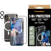 PanzerGlass 3-in-1 Protection Bundle iPhone 16 Plus, Apple, Apple - iPhone 16 Plus, Tørr påføring, Ripebestandig, Sjokkresistent, Gjennomsiktig, 1 stykker
