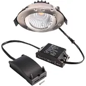 Deko-light Innfelt taklampe Dione, IP44, 3000 K, nikkel, dimbar