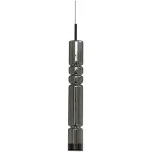 LUCANDE LED-hengelampe Christelle, svart, Ø 8 cm, glass