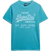 Superdry for man. M1012119A Fluor Vintage blue t-shirt (M), Casual, Cotton, Short sleeve