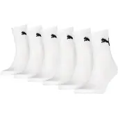 Puma Unisex Short Crew Socks 6 pack, Clothing, White, 35-38
