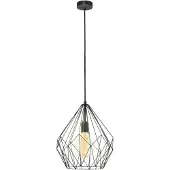 Eglo Hengelampe Carlton i burdesign, svart Ø31cm