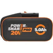 WORX WA3645, Batteri, 5 Ah, 20 V, , Svart, Oransje, Lithium-Ion (Li-Ion)