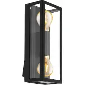 Eglo 98273, Vegglys, Sort, Glass, Stål, Zink, IP44, Fasade, I