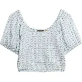 Superdry Smocked Kort Ermet Bluse
