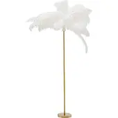 Kare Feather Palm gulvlampe med fjær, hvit