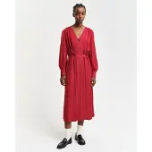 Gant for woman. 4503360 Striped red satin shirt dress (38), Casual, Viscose, Long sleeve