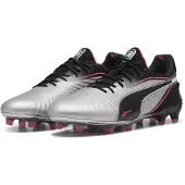 Puma KING ULTIMATE FG/AG Football Boots Unisex, Shoes, Silver/Black/Sun Struck, 42
