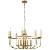 Kichler Lysekrone Capitol Hill, 12 lyskilder, messing