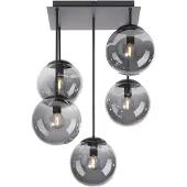 JUST LIGHT Taklampe Big Widow, glassglober, femflammig